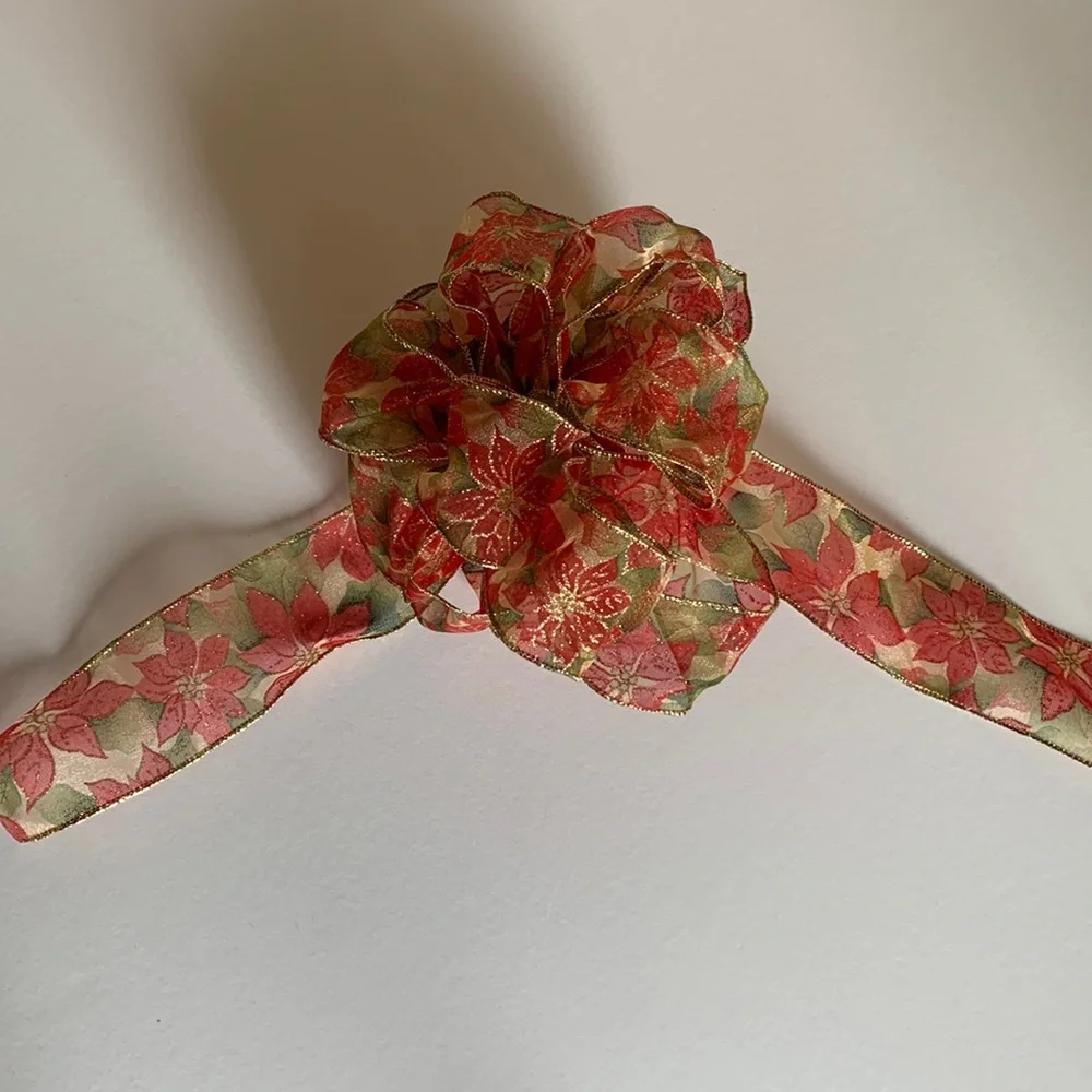 Hand crafted Christmas bow for wreaths, gifts, tree top, etc